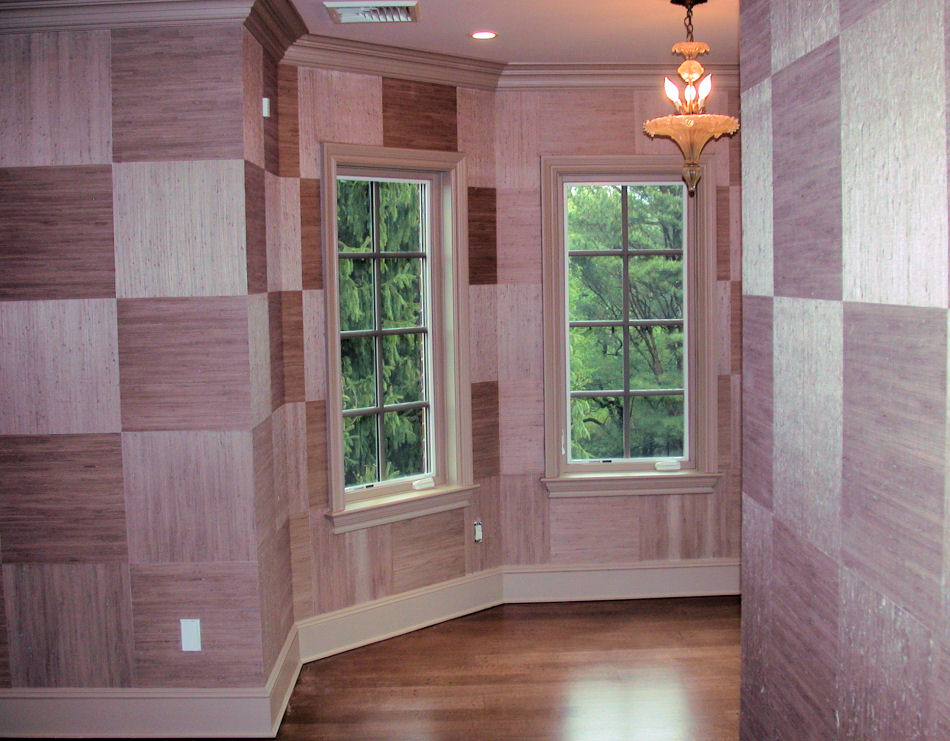 Custom Grasslcoth Installation by John Forsyth wallcovering installer Long Island NY